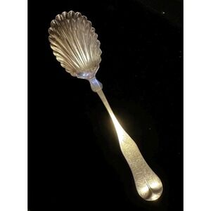 Antique Coin Silver Spoon G.H.Whitford Scallop Shell Bowl